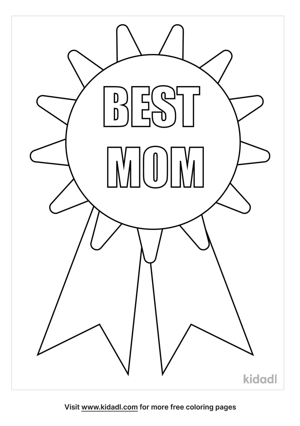 Best Mom Award Coloring Page