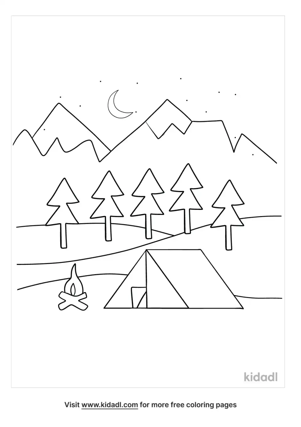 Night-Time Woods Coloring Page