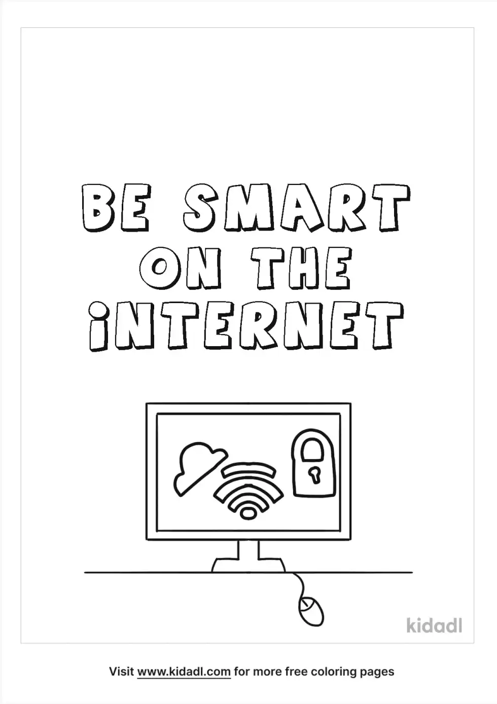 Online Safety Coloring Page