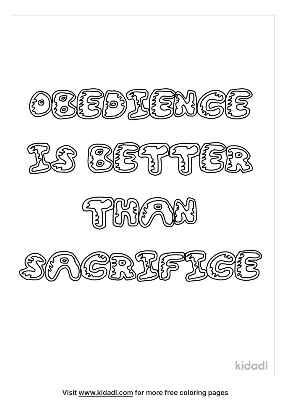 Obedience Is Better Than Sacrifice Kjv Coloring Page