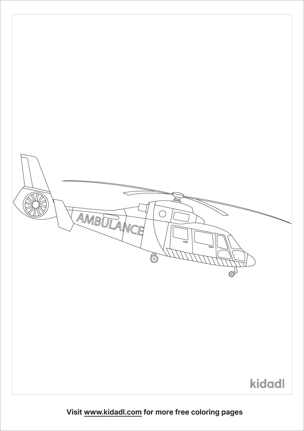 Ambulance Helipad Coloring Page