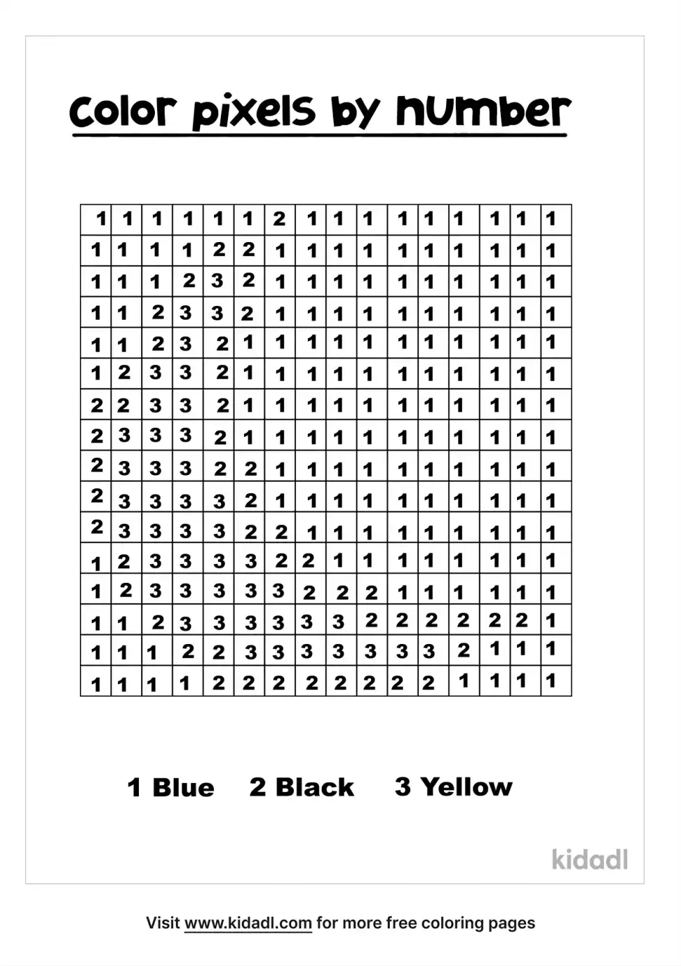 Pixel Art Coloring Page