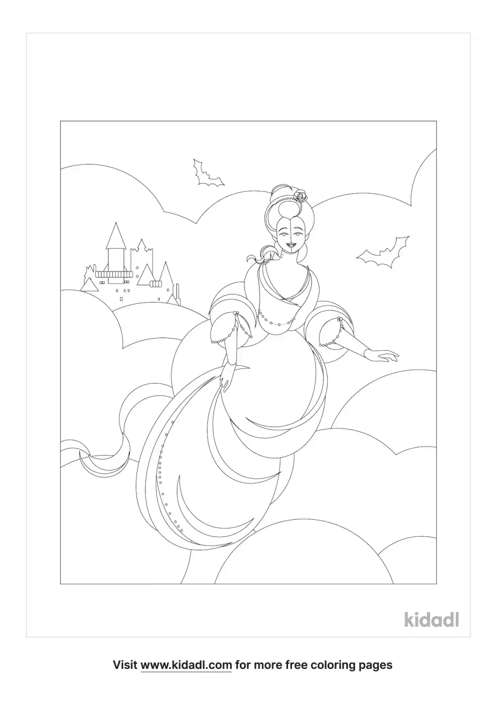 Vampire Mermaid Coloring Page