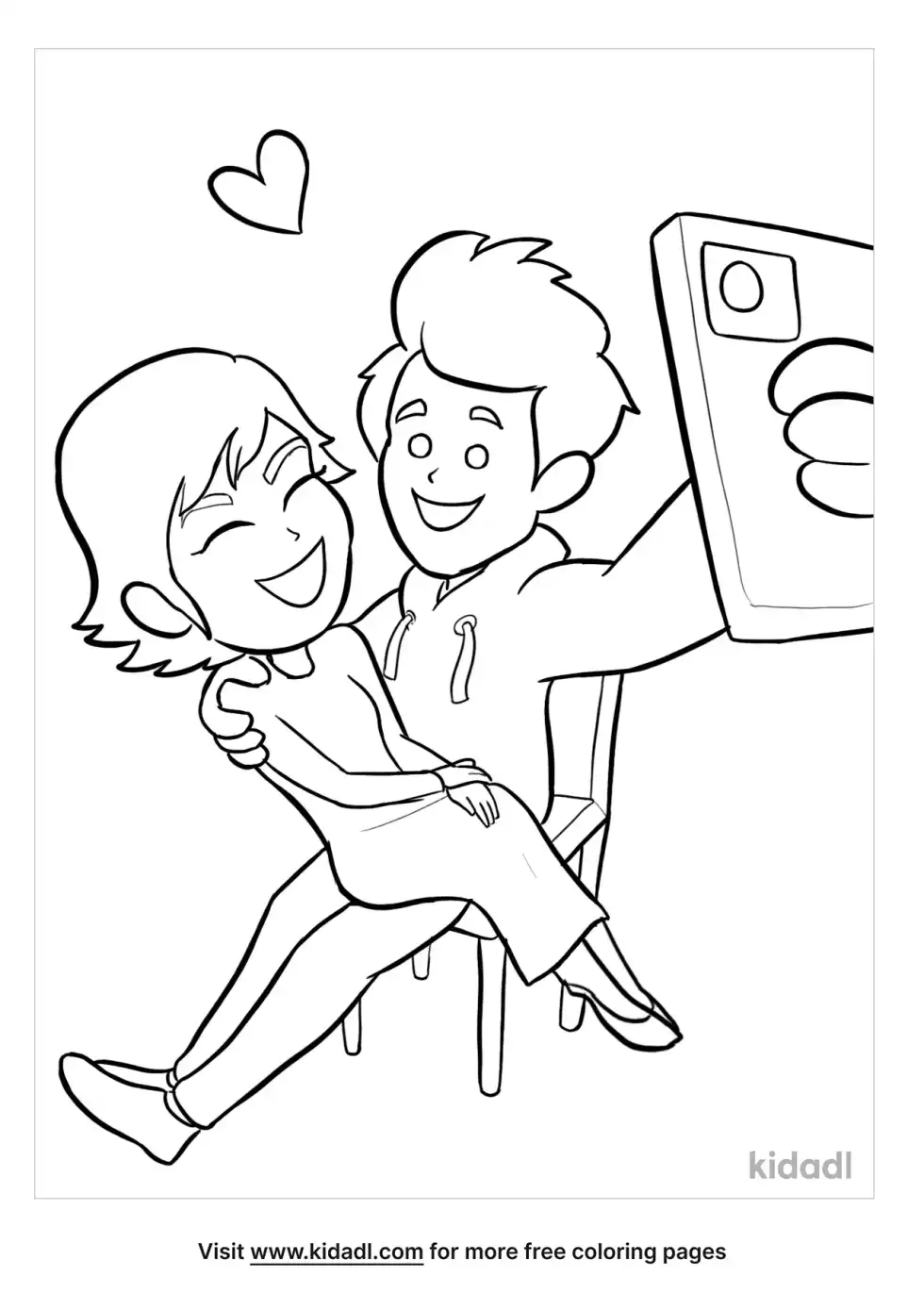 Boyfriend And Girlfriend Coloring Page
