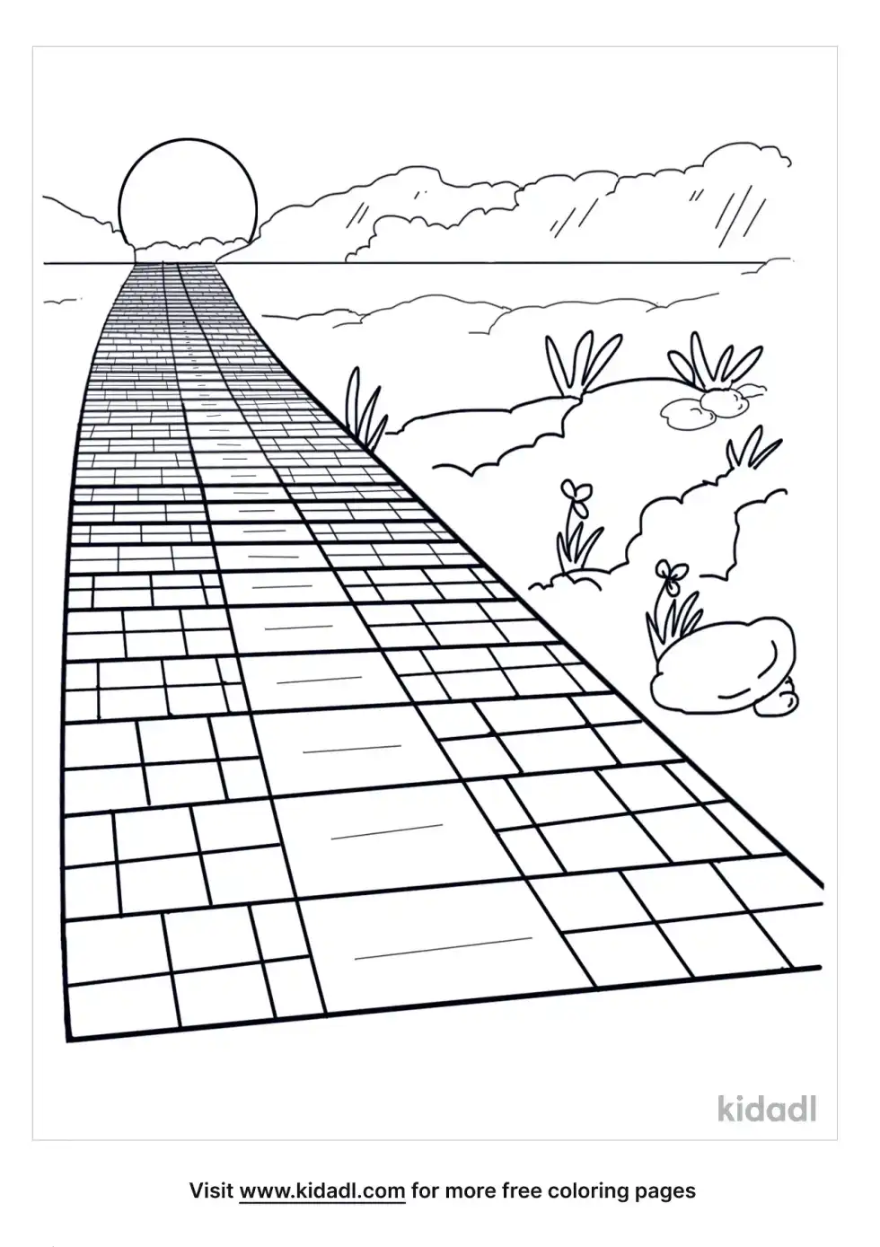 Brick Road Coloring Page