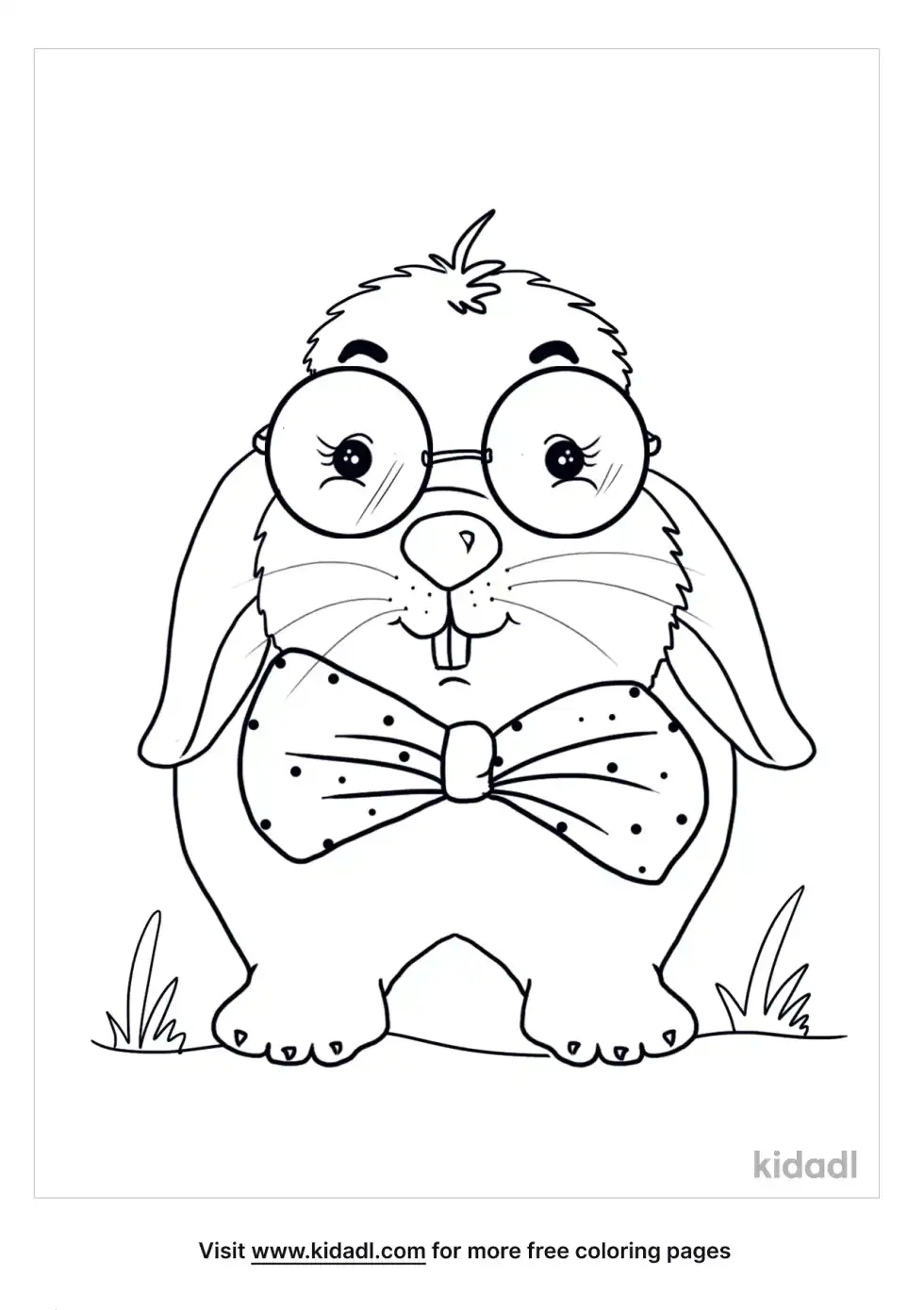 Bunny With Bow Coloring Page