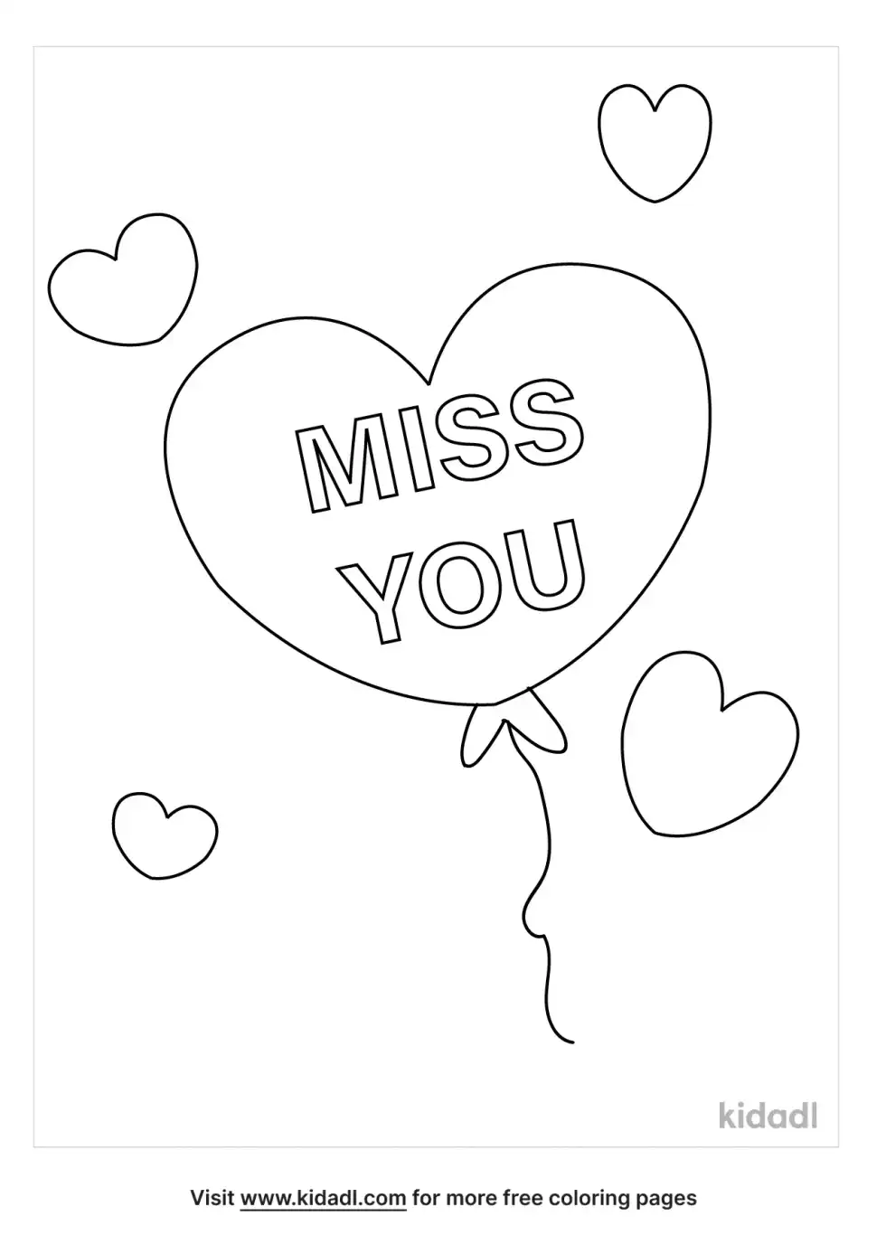 Miss You Coloring Page