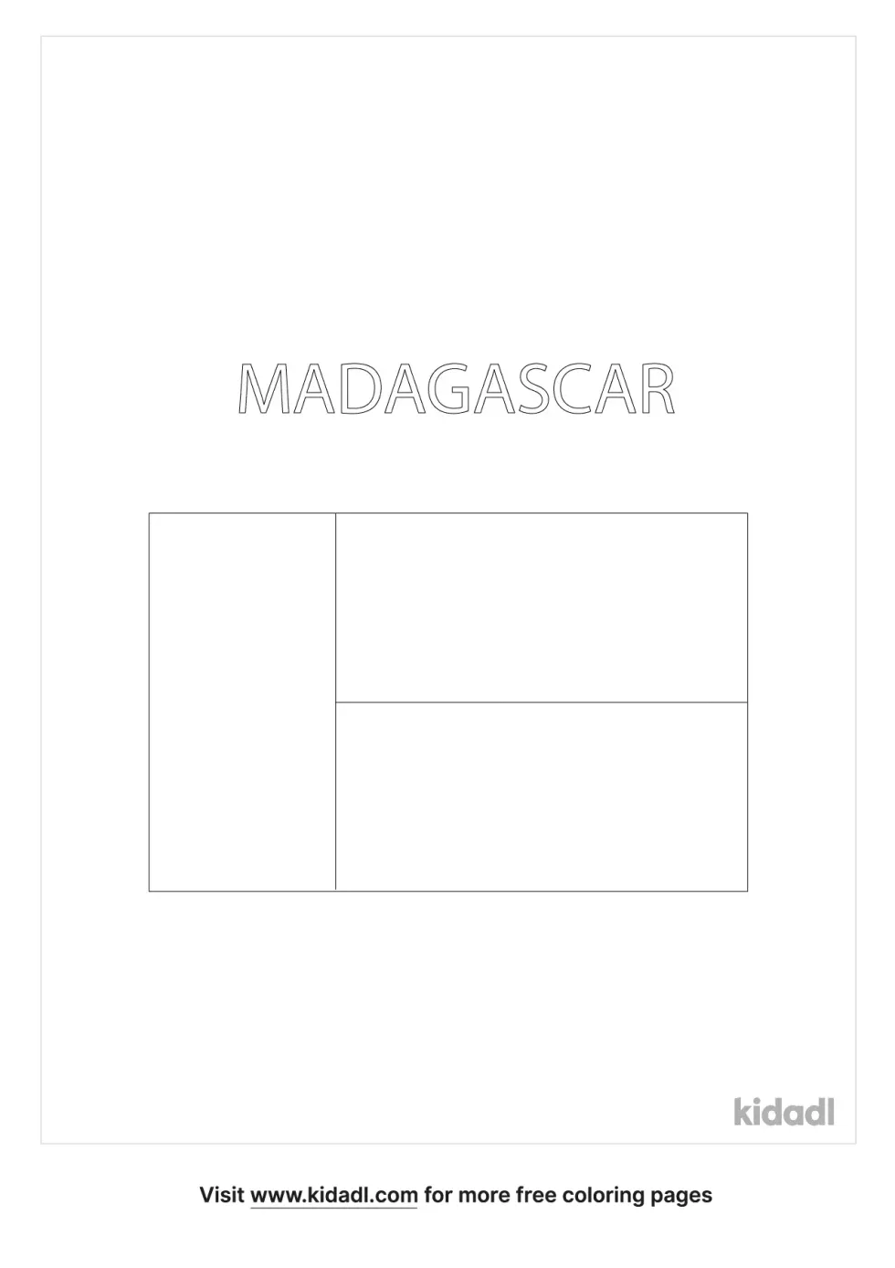 Madagascar Flag Coloring Page