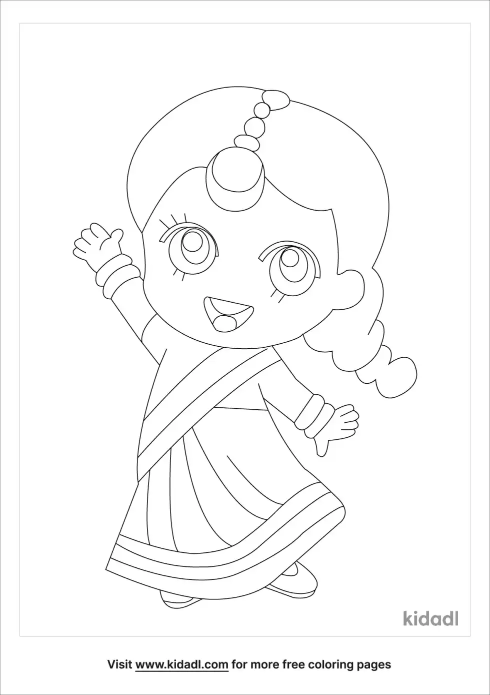 Indian Children Coloring Page