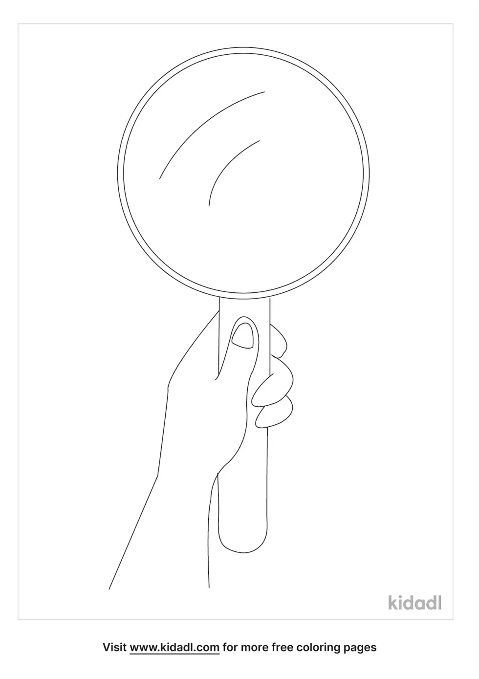 Hand Held Mirror Coloring Page