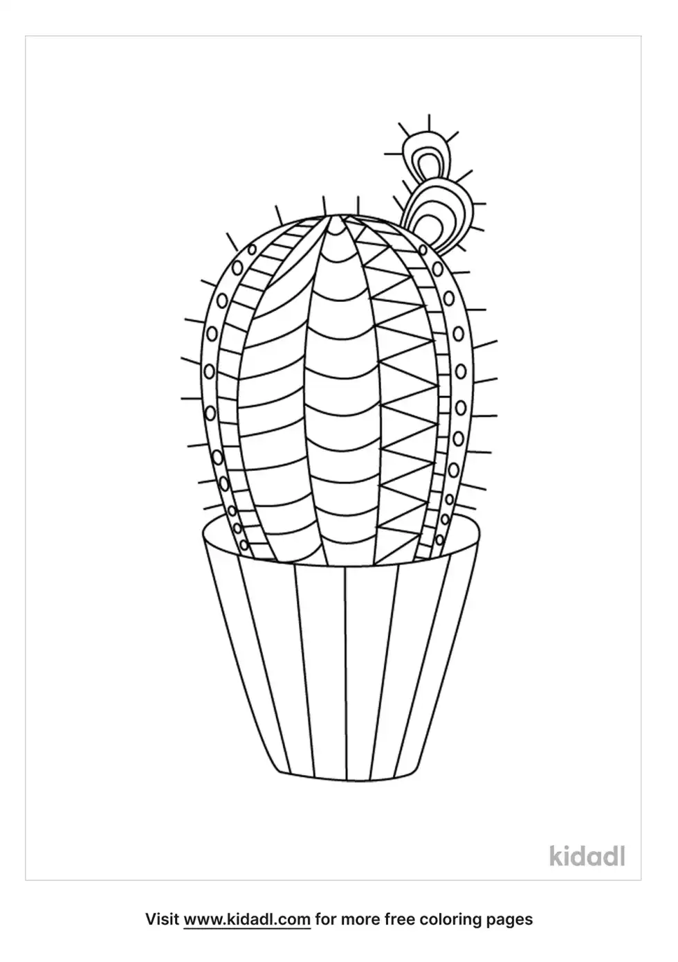 Cactus Design Coloring Page