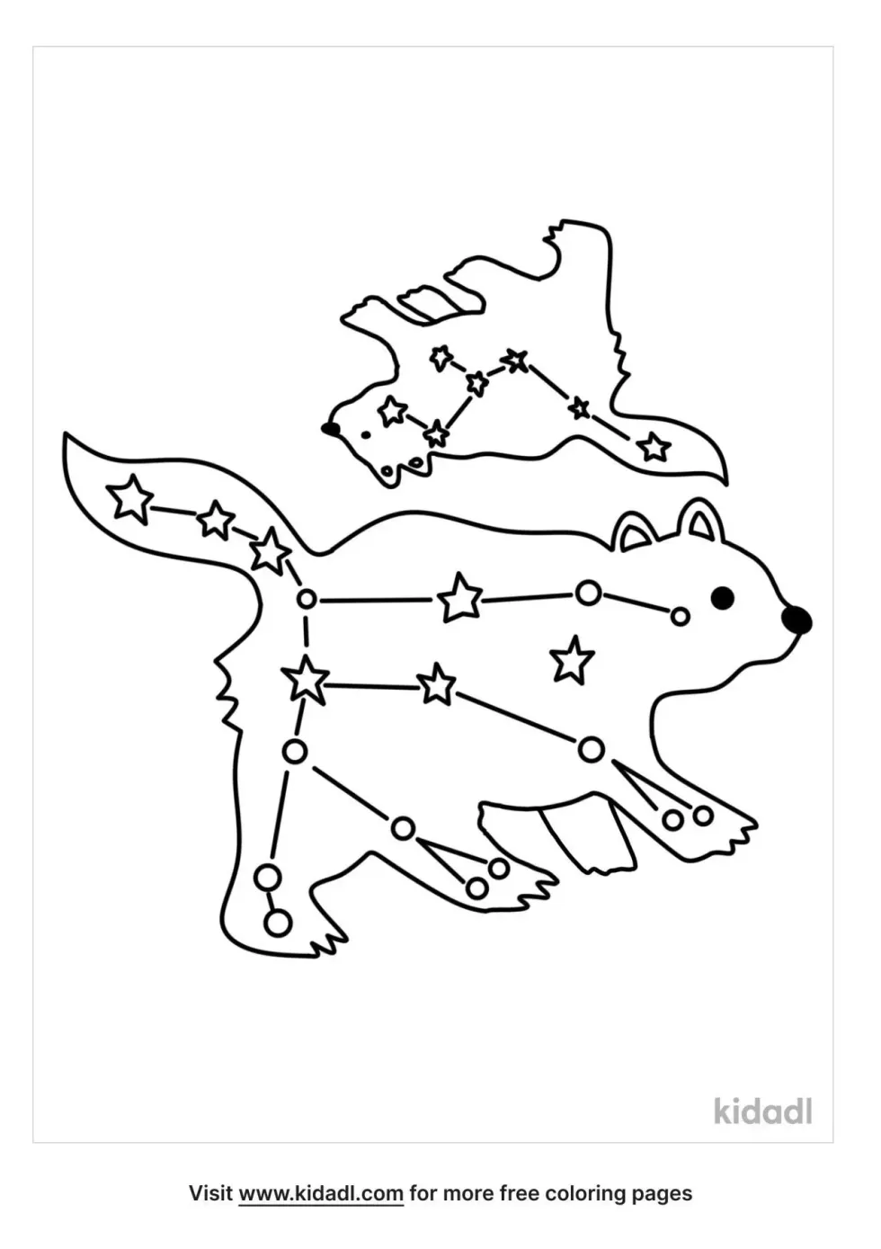 Ursa Major And Minor Constellations Coloring Page