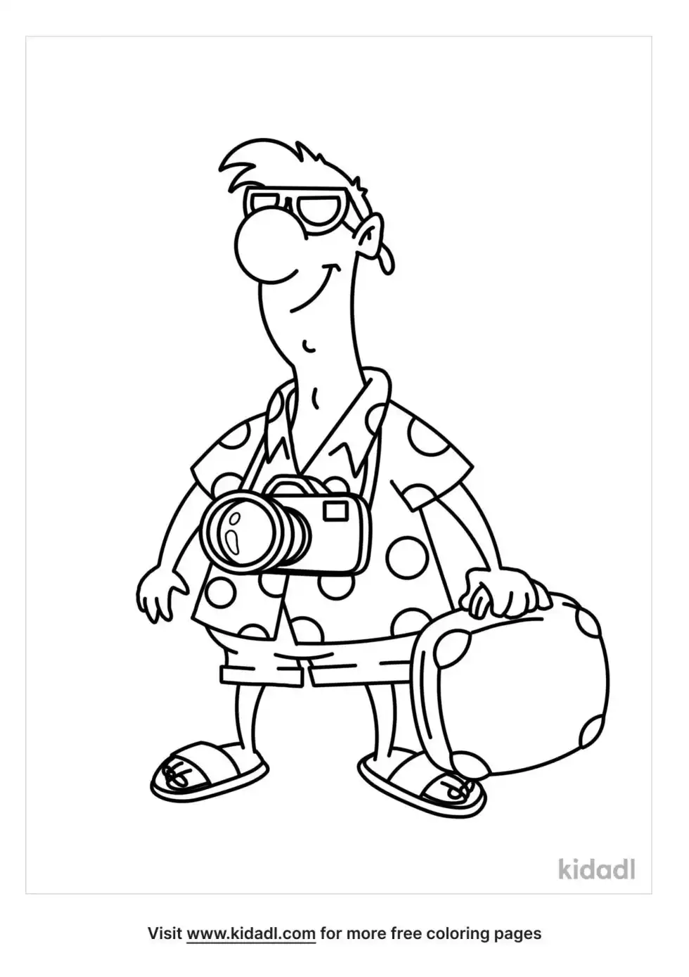 Tourist Coloring Page