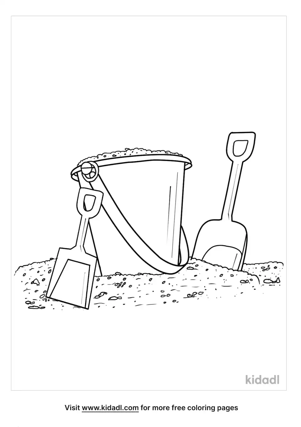 Bucket And Spade Coloring Page
