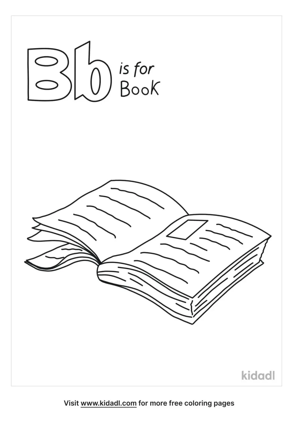 B Is For Book Coloring Page
