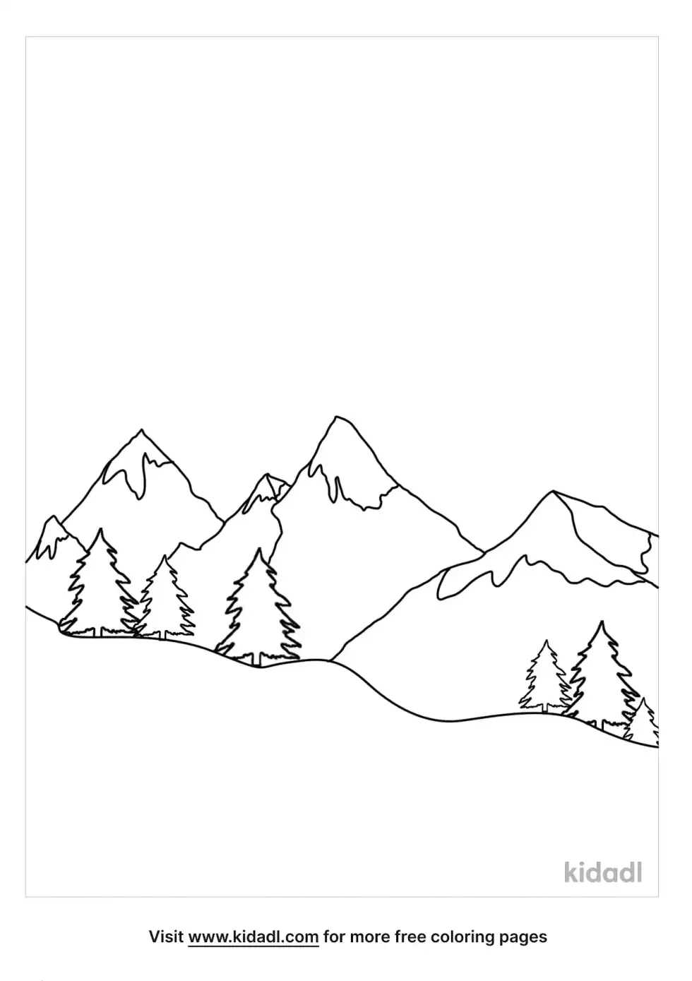 Snowy Hill Coloring Page