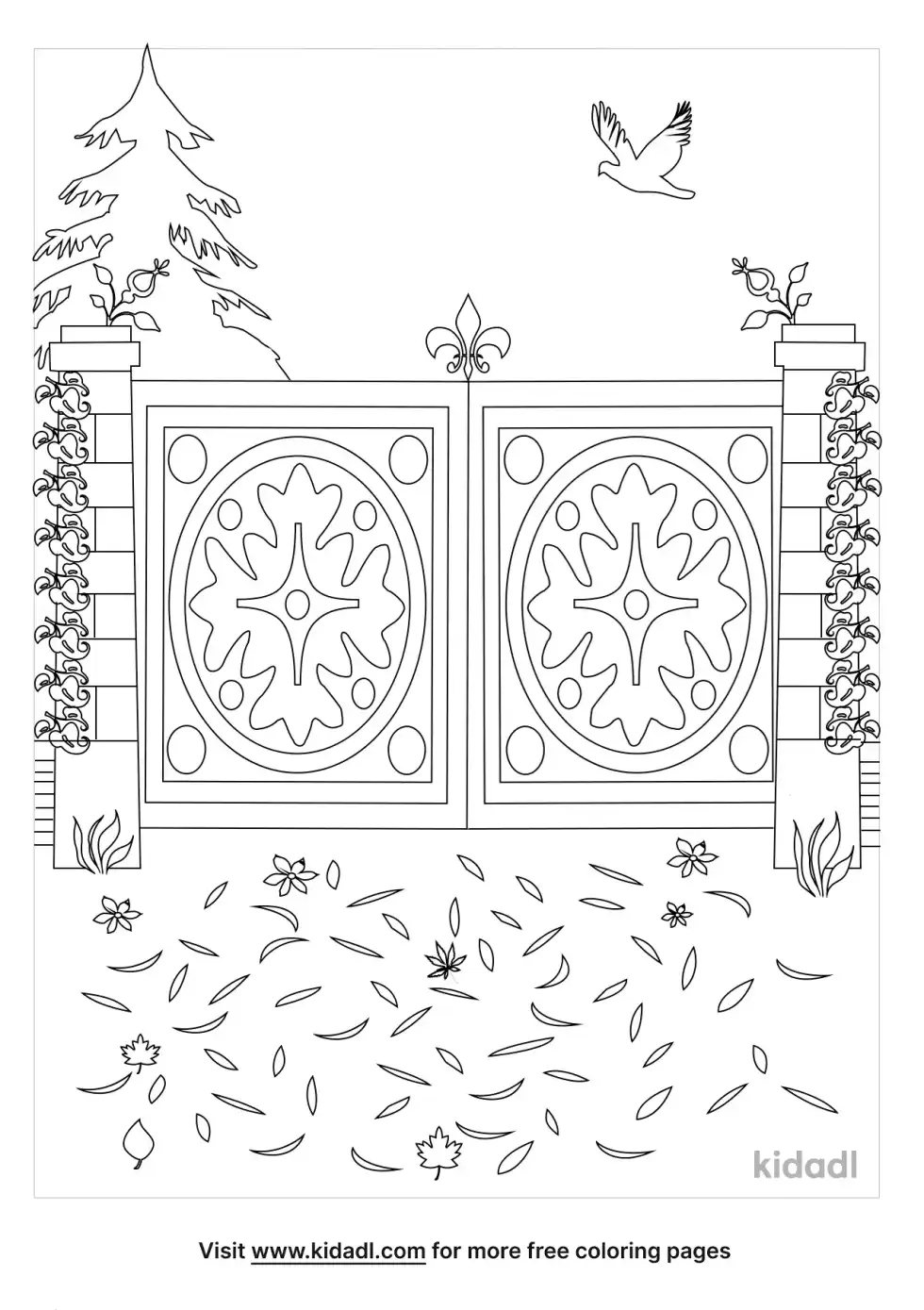 Garden Gate Coloring Page