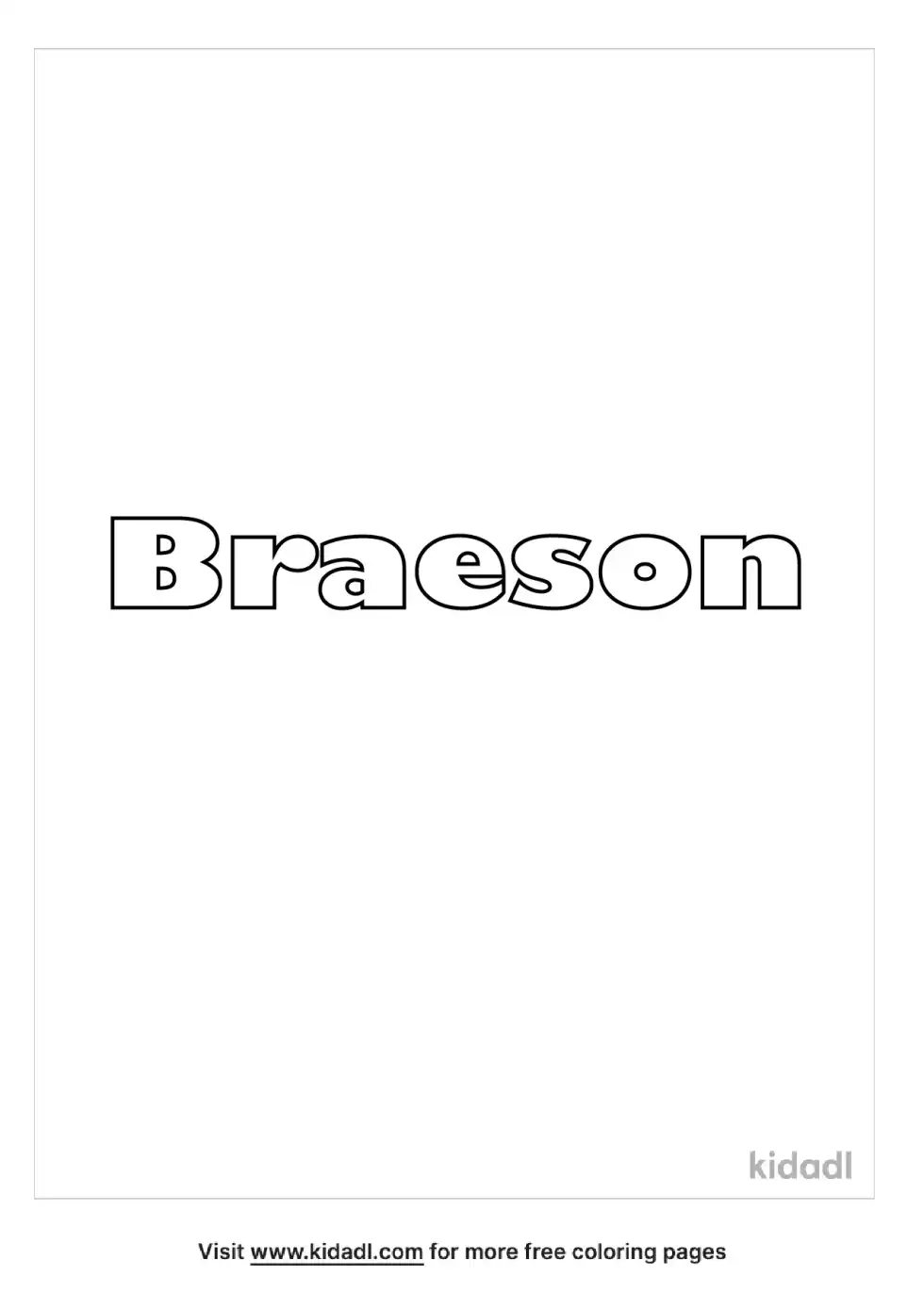 Braeson Name Coloring Page