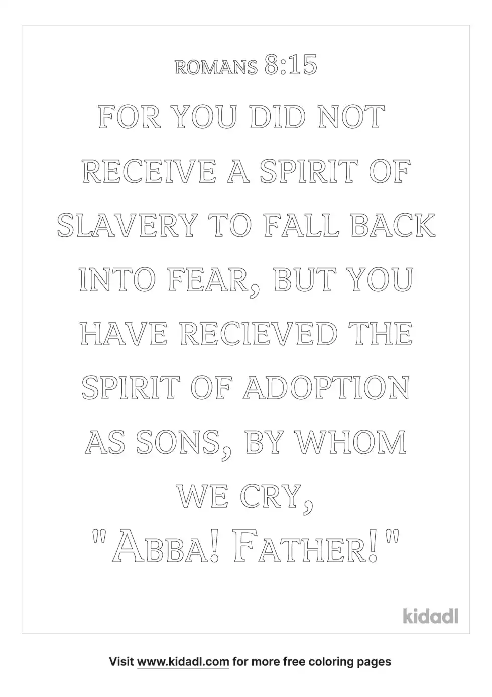 Romans 8:15 Coloring Page