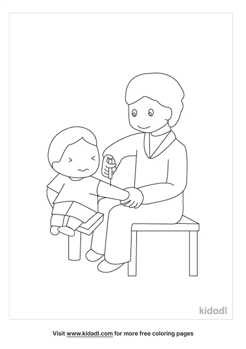Vaccination Coloring Page