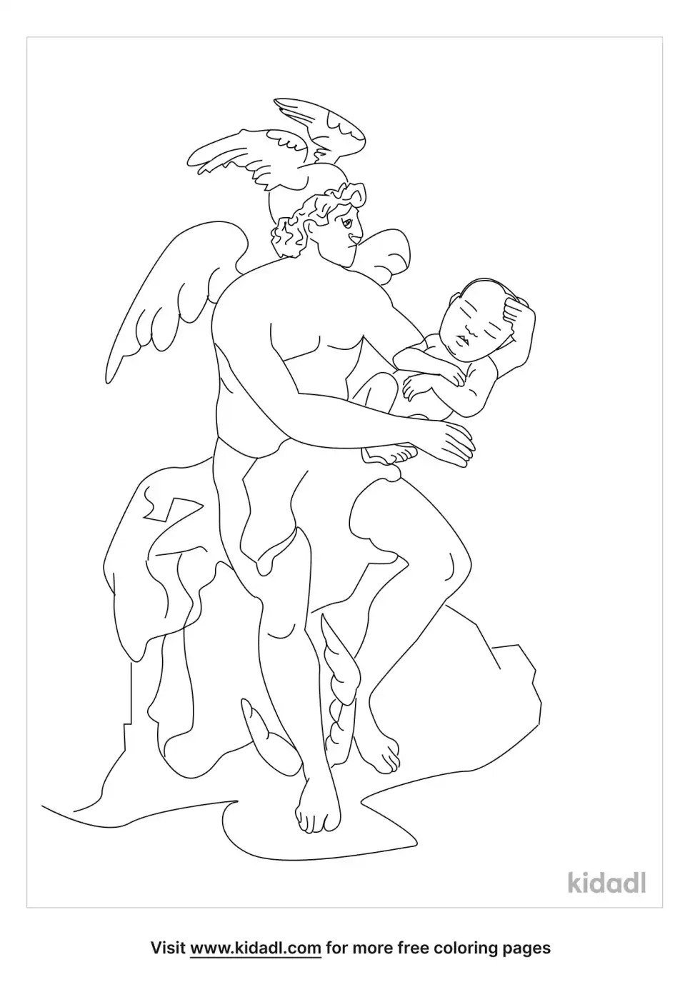 Hermes And Infant Dionysus Coloring Page