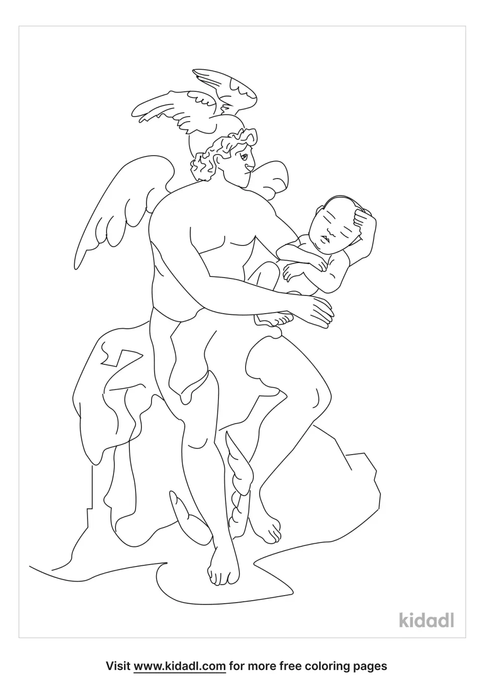 Hermes And Infant Dionysus Coloring Page
