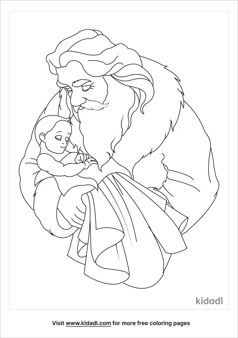 Santa And Jesus Coloring Page