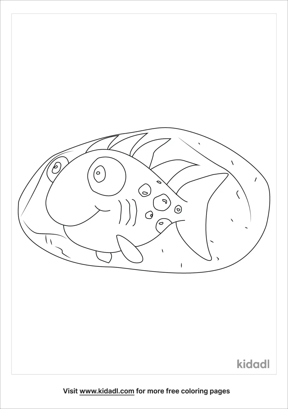 Rock Painting Fish Coloring Page
