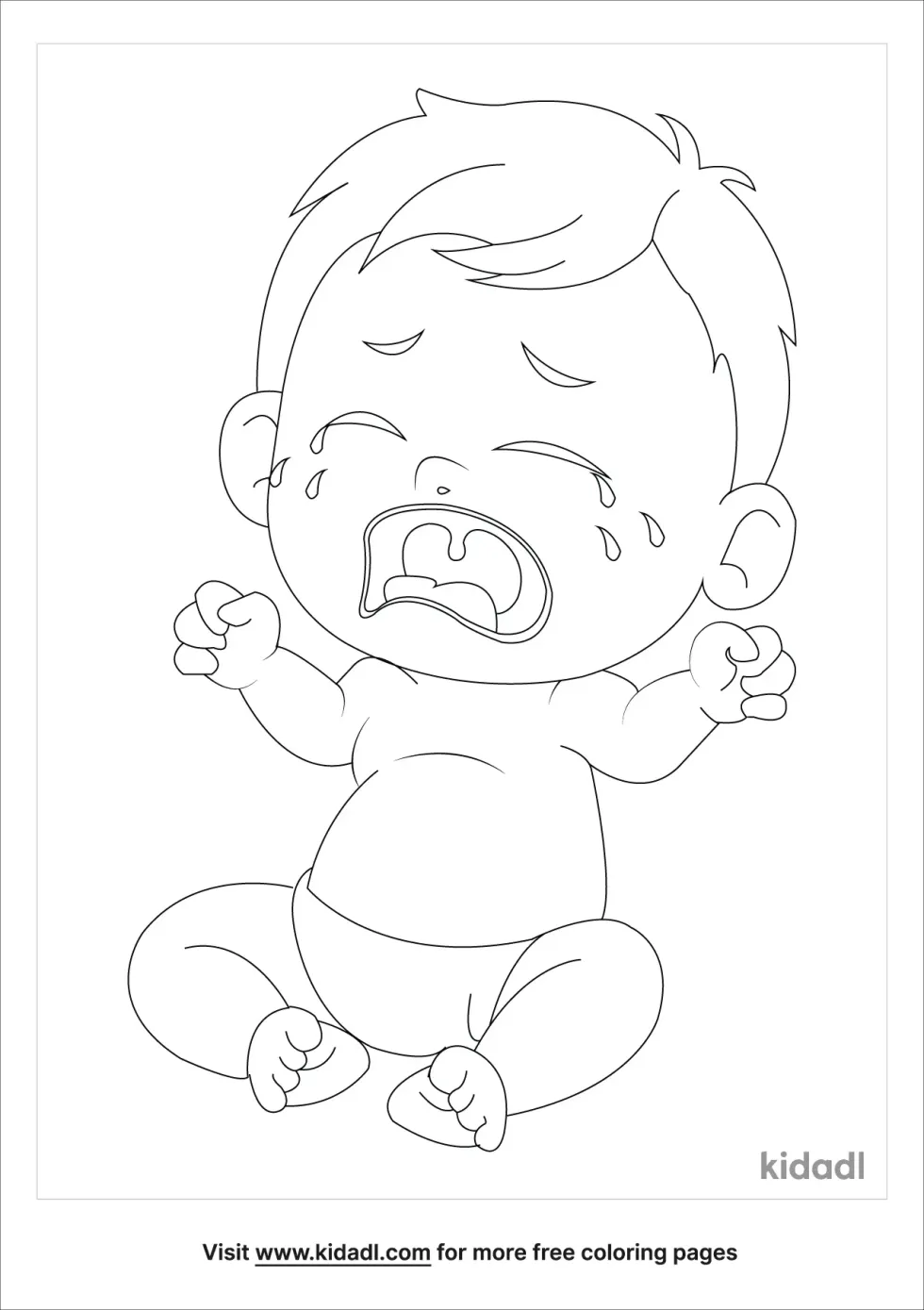 Cry Baby Coloring Page | Kidadl