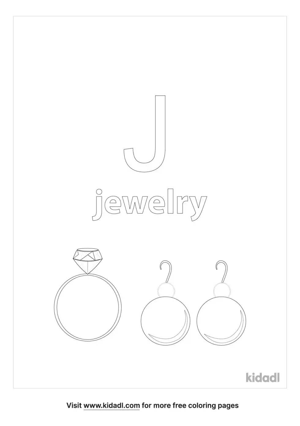 J With Jewelry In Color Coloring Page