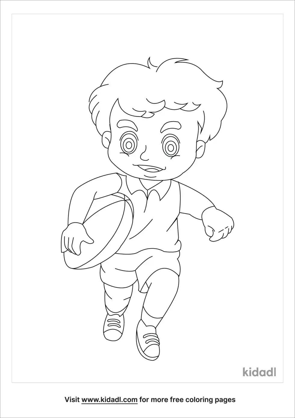 Rugby Boy Coloring Page