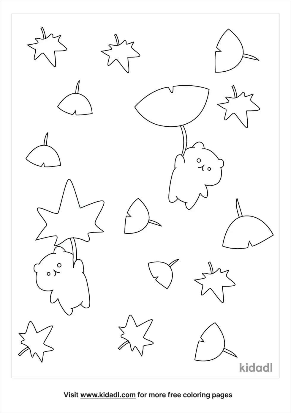 Kawaii Fall Coloring Page