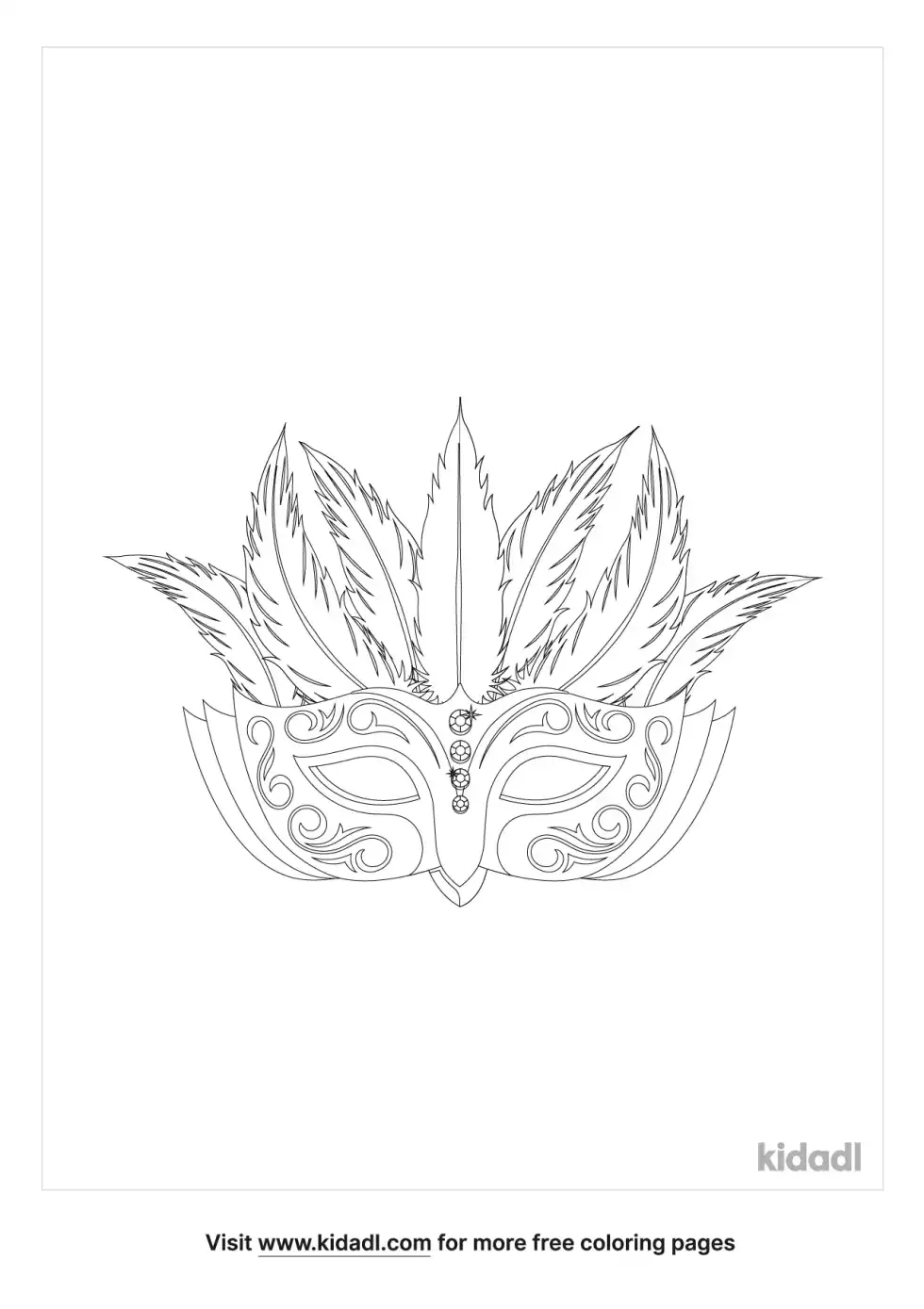 Mardi Gras Mask Coloring Page