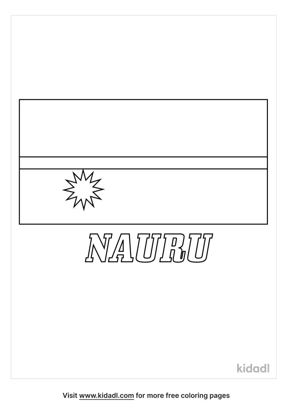 Nauru Flag Coloring Page