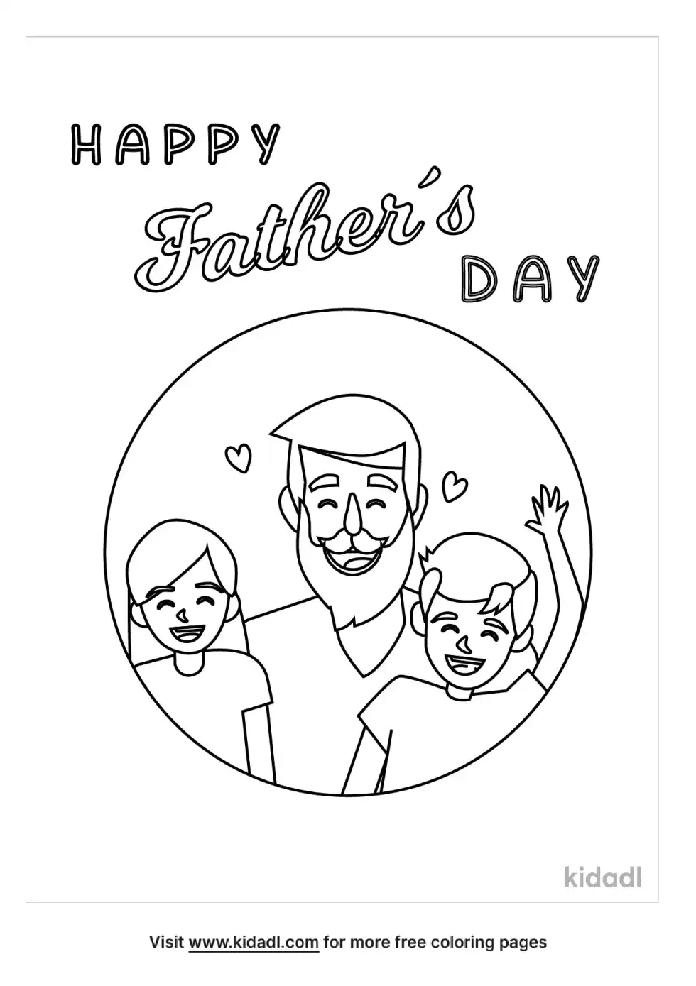 Godfather Father's Day Card Coloring Page