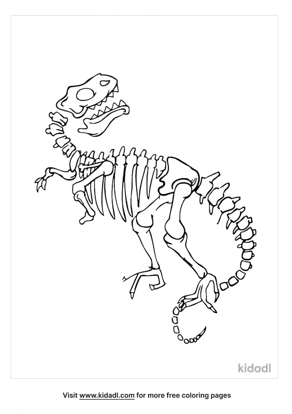 Raptor Skeleton Coloring Page