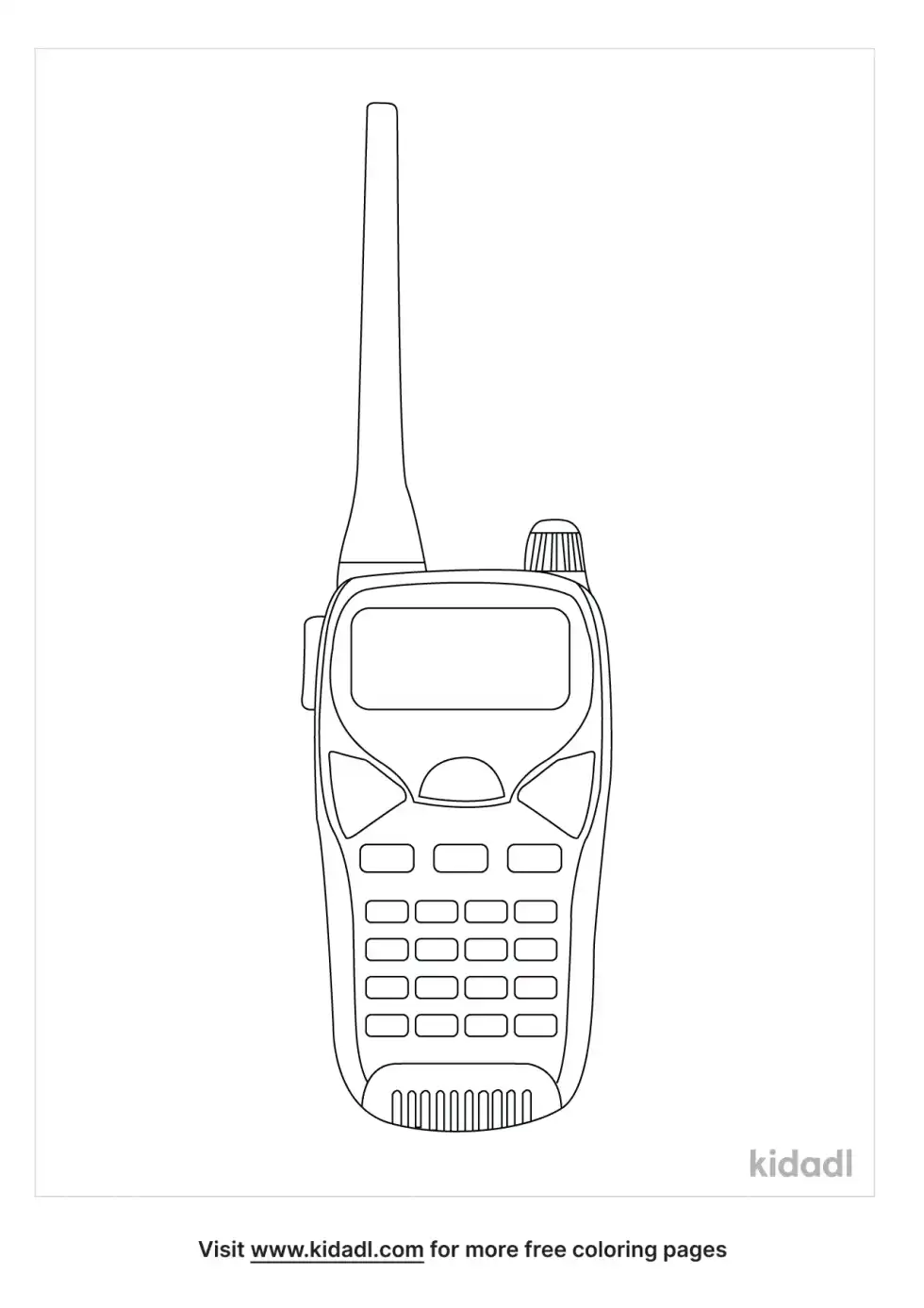Police Walkie Talkie Coloring Page