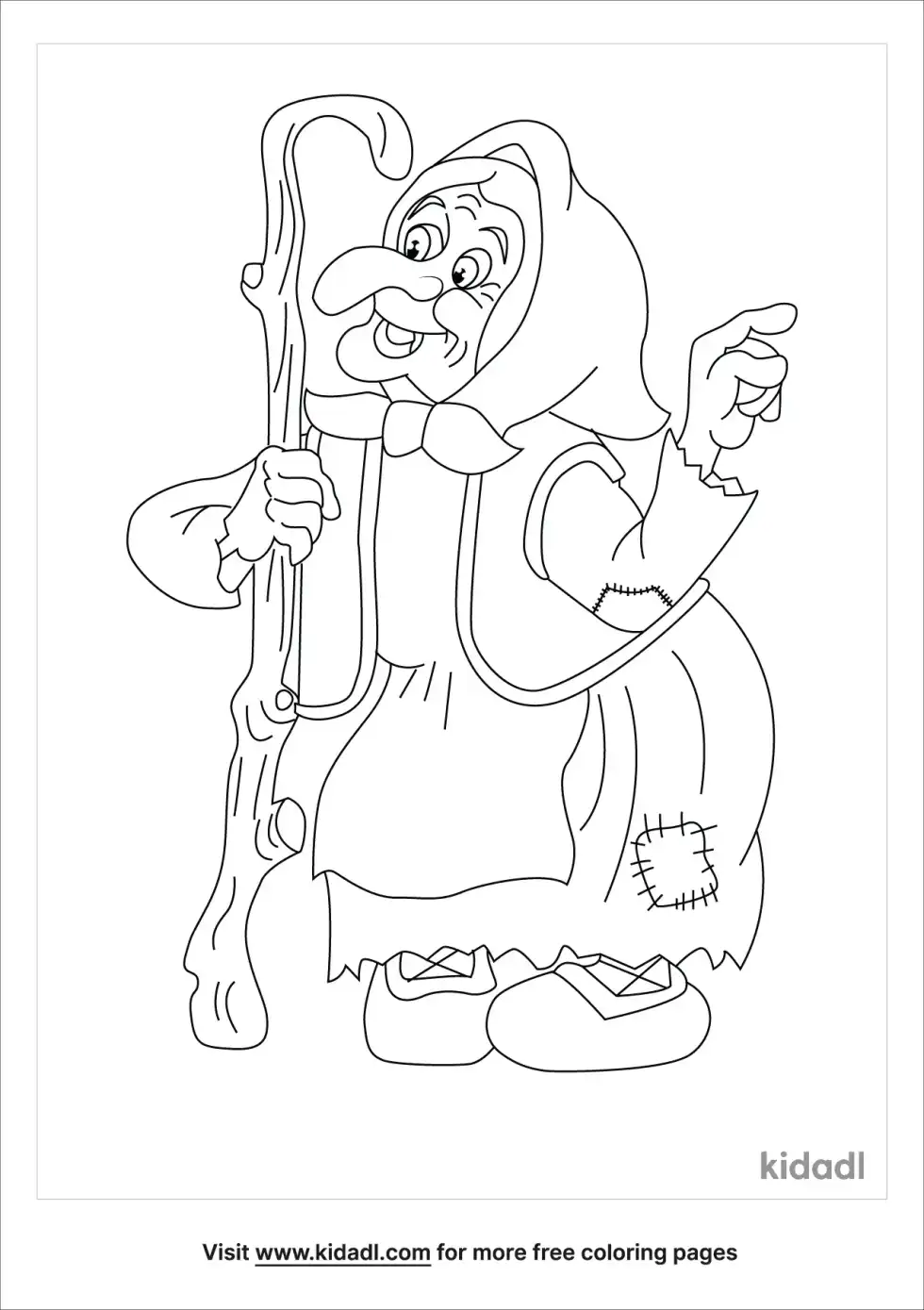 Old Mother Goose Coloring Page