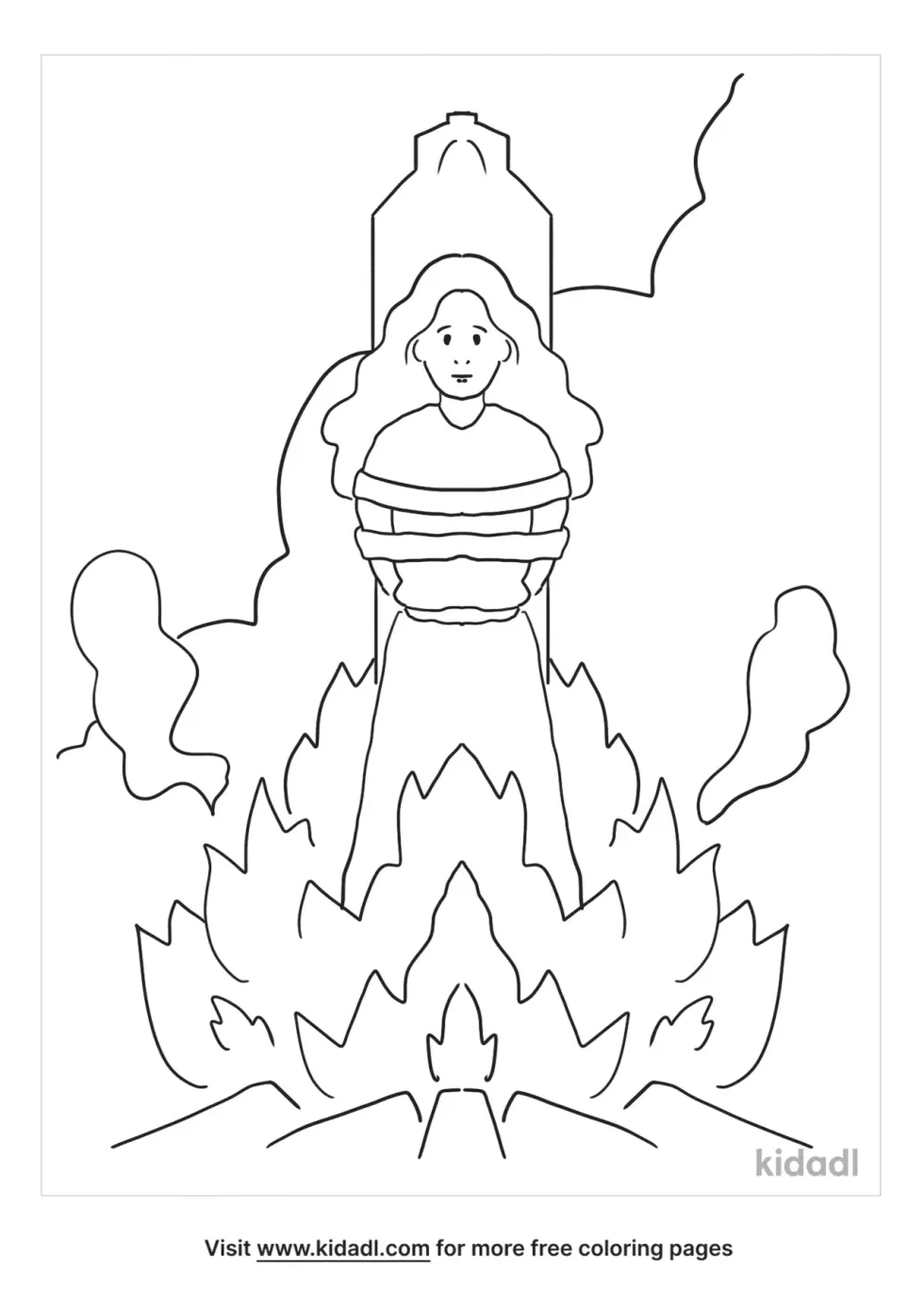 Burned At The Stake Coloring Page
