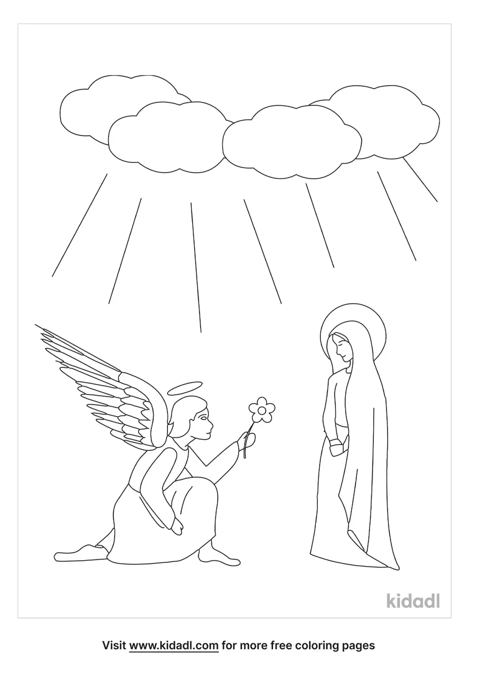 The Annunciation Coloring Page | Kidadl