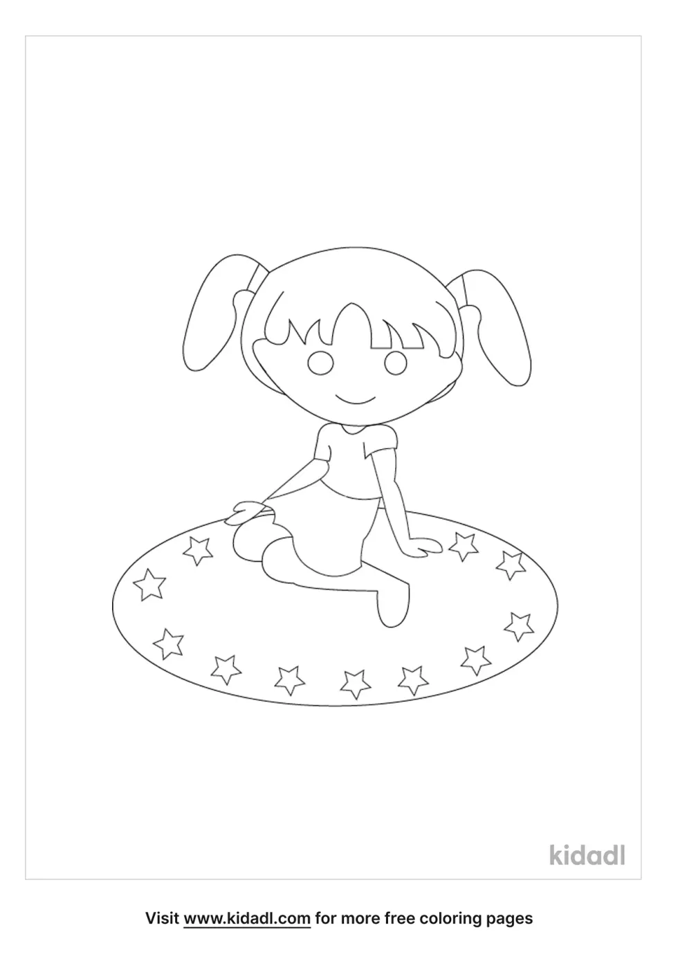 Kid Sitting On A Mat Coloring Page