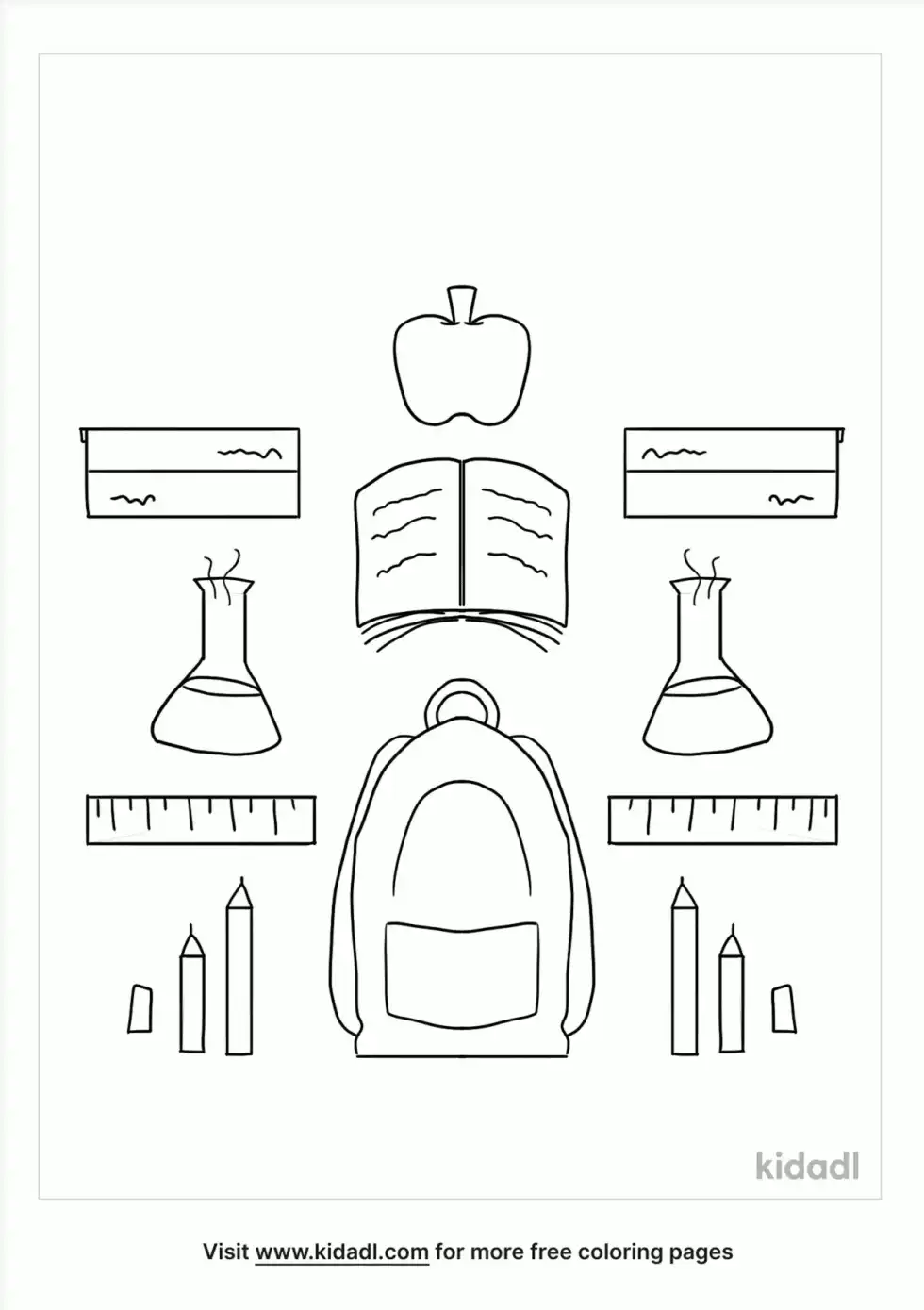 School Supplies Coloring Page