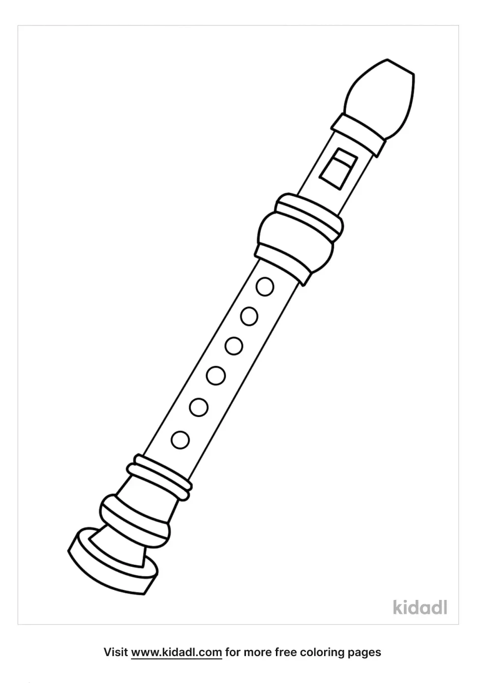 Recorder Coloring Page