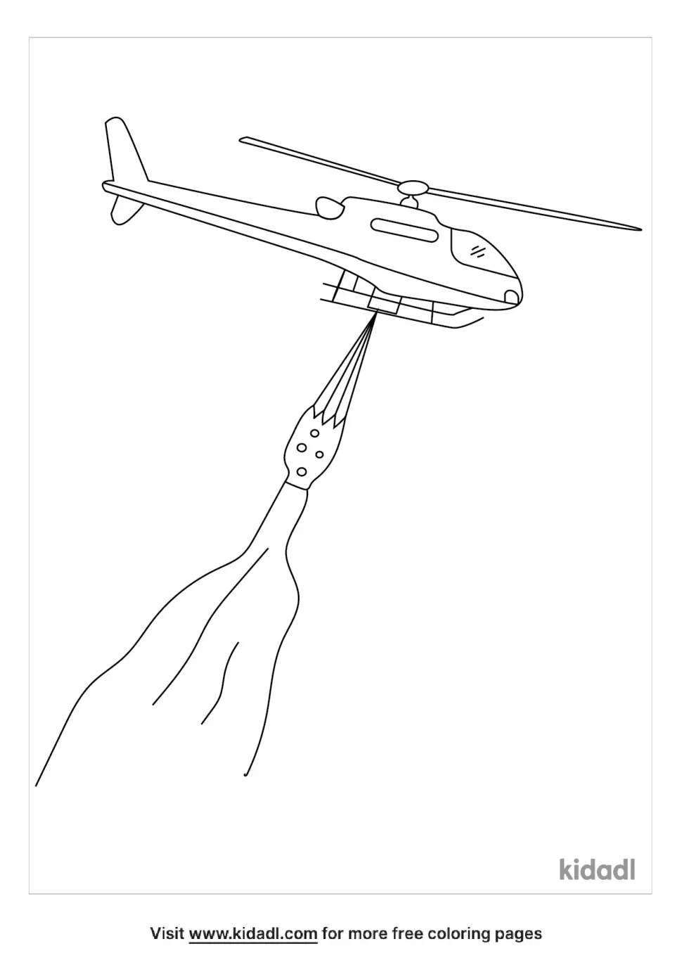 Water Dropping Helicpter Coloring Page