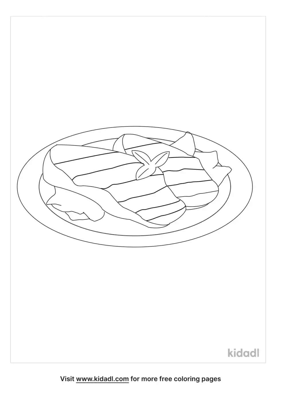 Grilled Steak Coloring Page