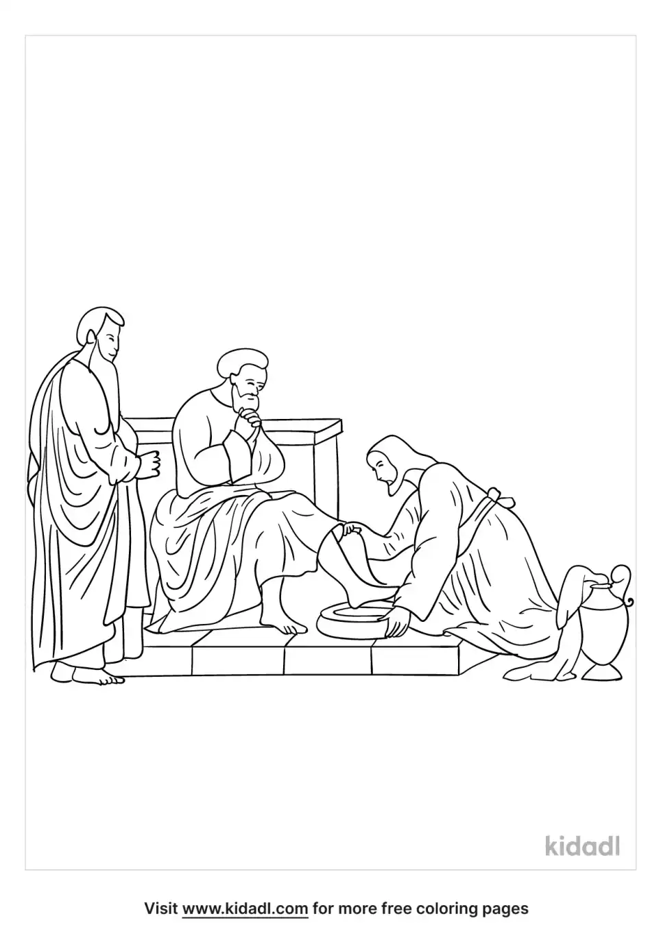Jesus Washes The Disciples Feet Coloring Page