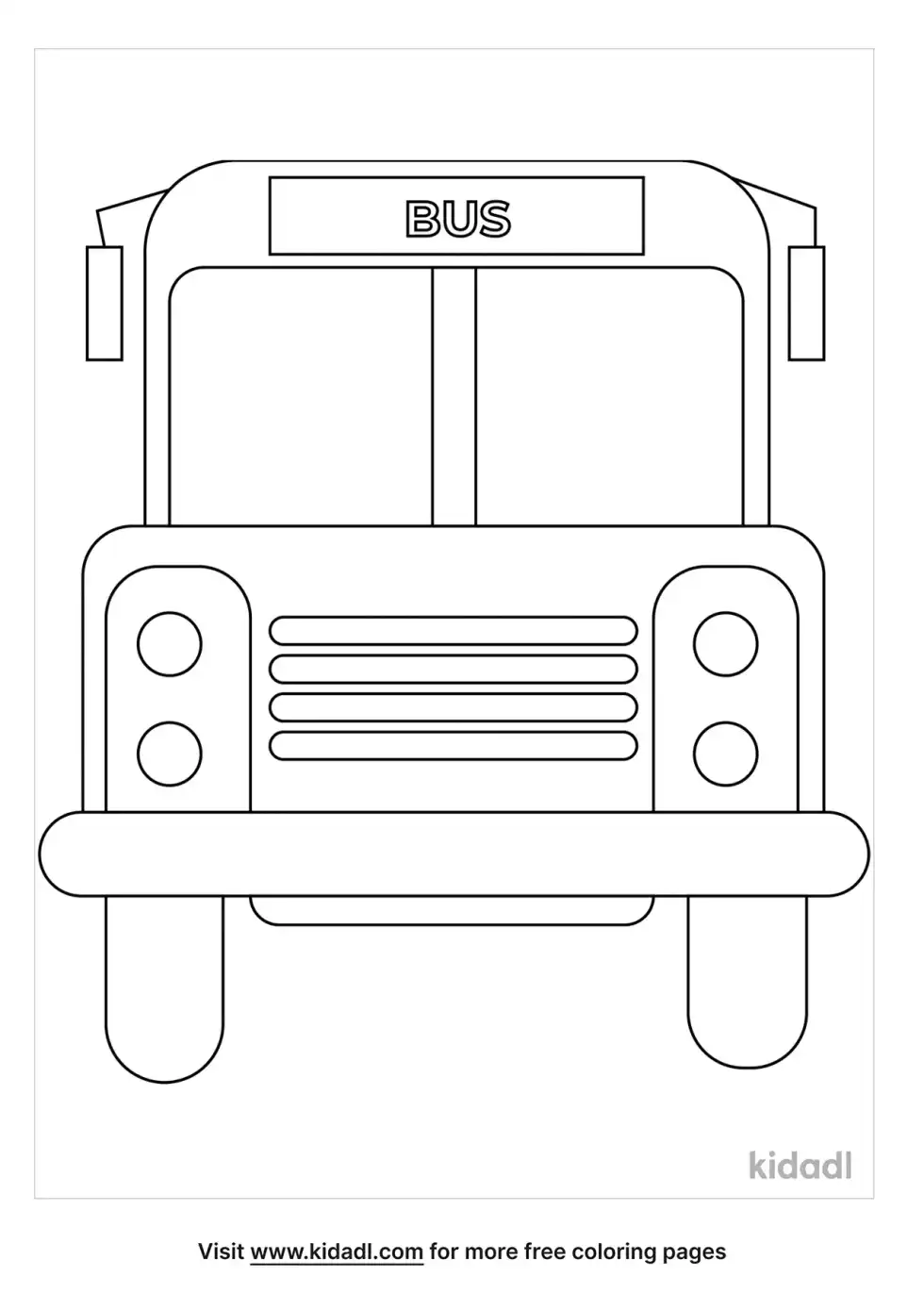 Bus Front View Coloring Page