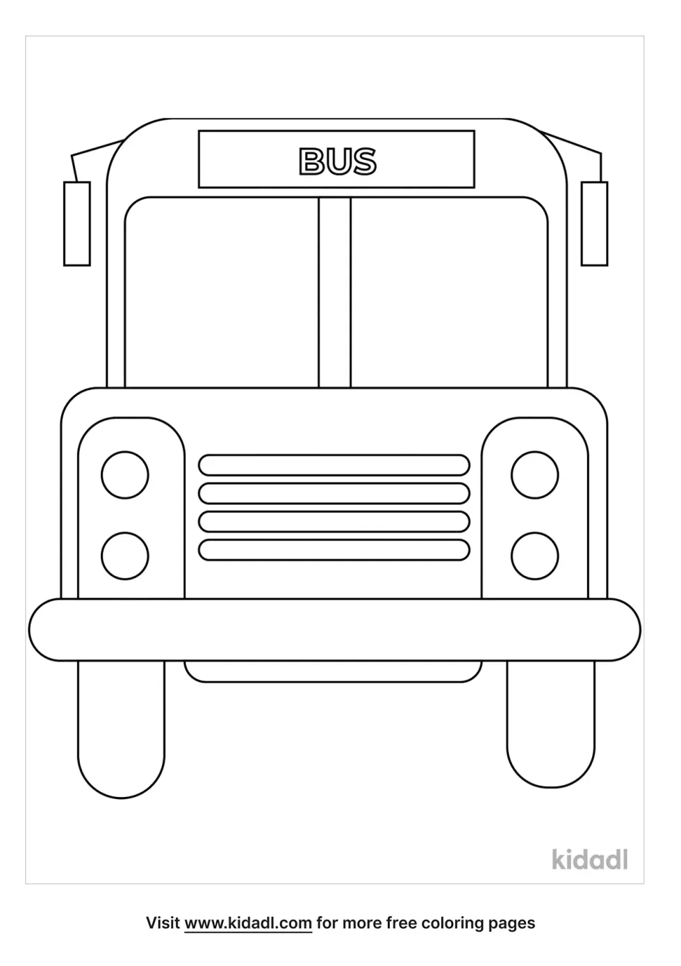 Bus Front View Coloring Page