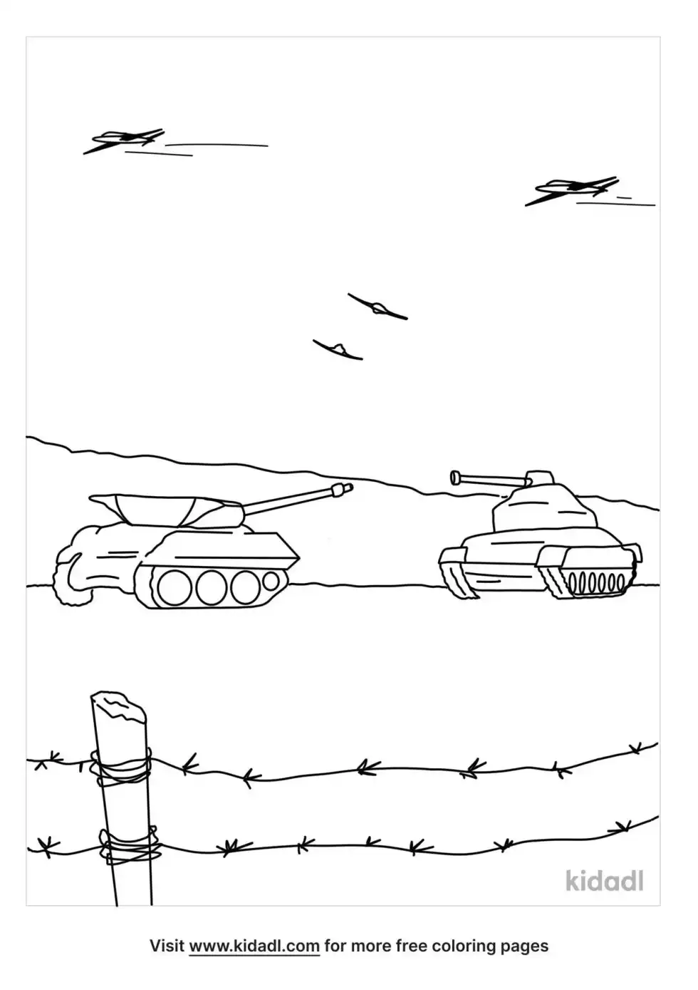 Tank Battle Coloring Page