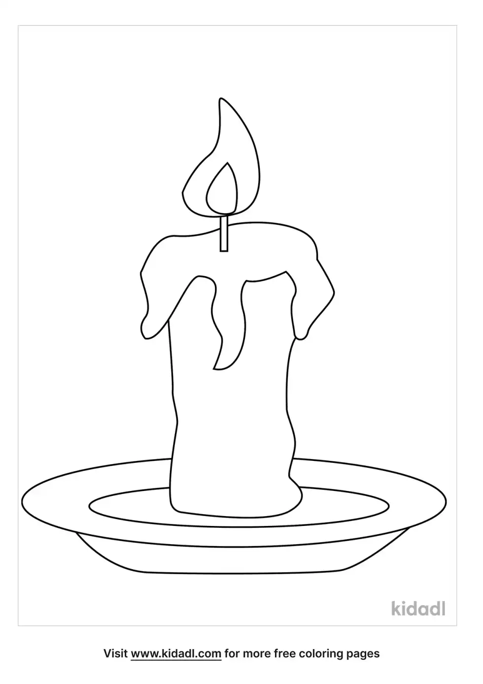 Candle On A Plate Coloring Page